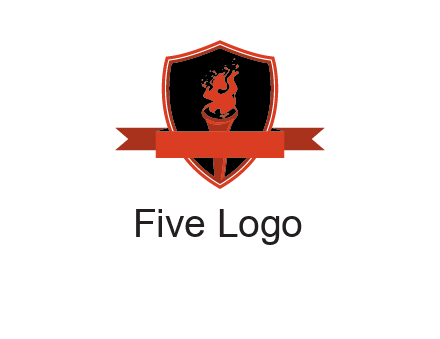 torch shield badge sports logo