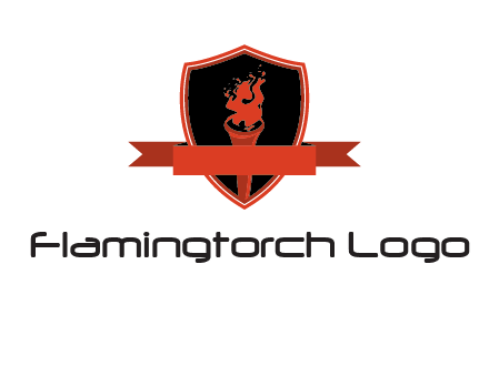 torch shield badge sports logo