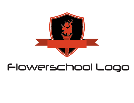 torch shield badge sports logo