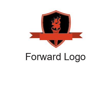 torch shield badge sports logo