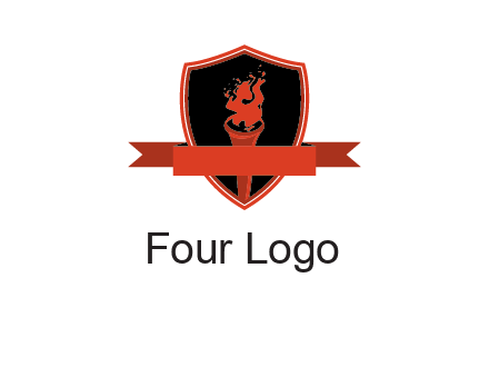 torch shield badge sports logo
