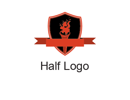 torch shield badge sports logo