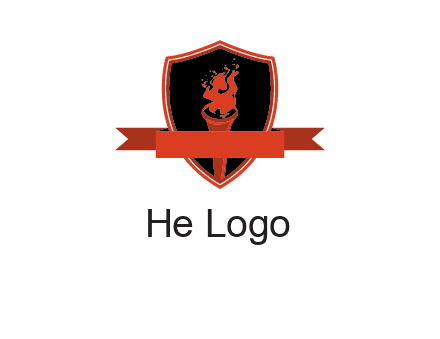 torch shield badge sports logo