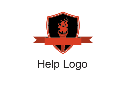 torch shield badge sports logo