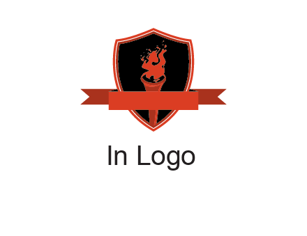 torch shield badge sports logo