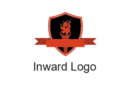 torch shield badge sports logo