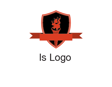 torch shield badge sports logo