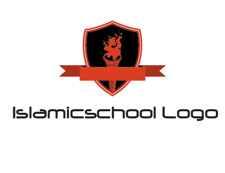 torch shield badge sports logo