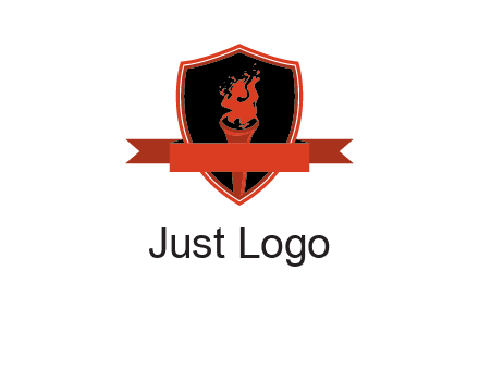 torch shield badge sports logo