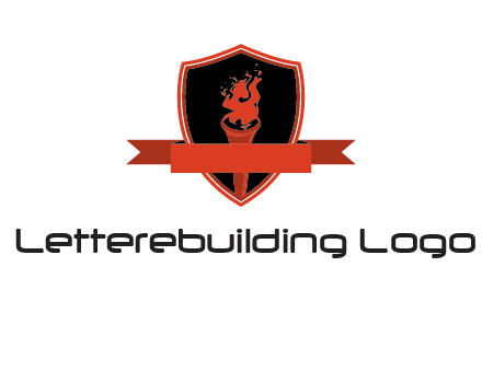 torch shield badge sports logo