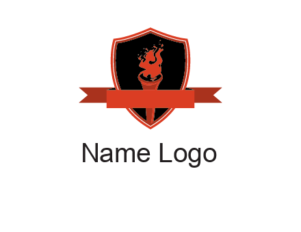 torch shield badge sports logo
