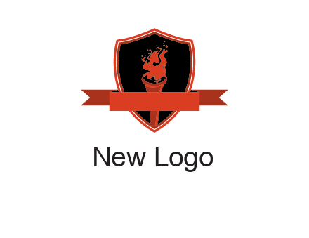 torch shield badge sports logo