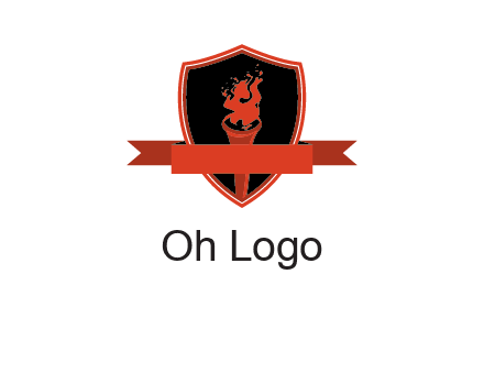 torch shield badge sports logo