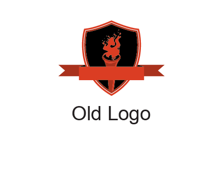 torch shield badge sports logo