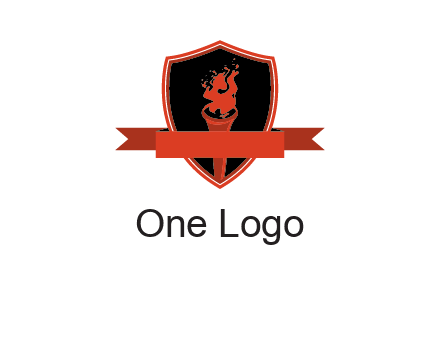 torch shield badge sports logo