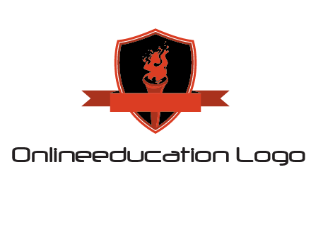 torch shield badge sports logo