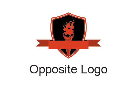 torch shield badge sports logo