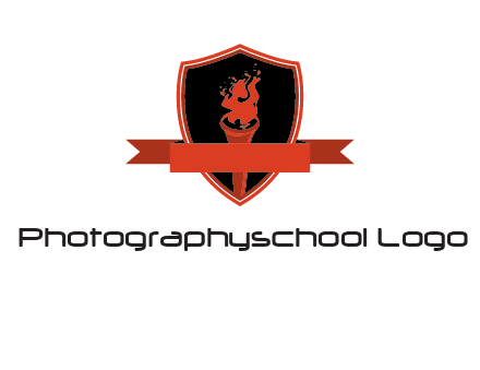 torch shield badge sports logo