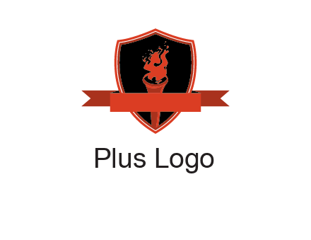 torch shield badge sports logo
