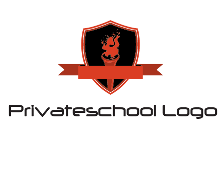 torch shield badge sports logo