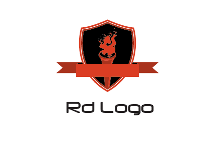 torch shield badge sports logo