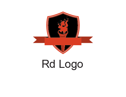 torch shield badge sports logo