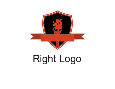 torch shield badge sports logo