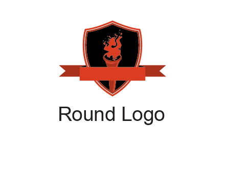 torch shield badge sports logo