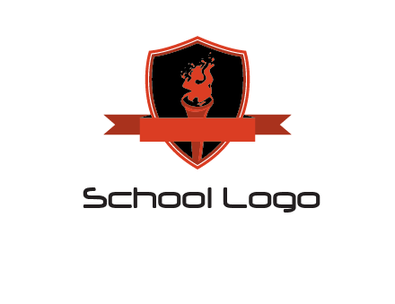 torch shield badge sports logo