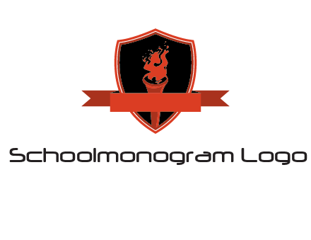 torch shield badge sports logo