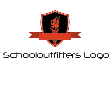 torch shield badge sports logo