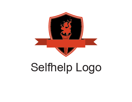 torch shield badge sports logo