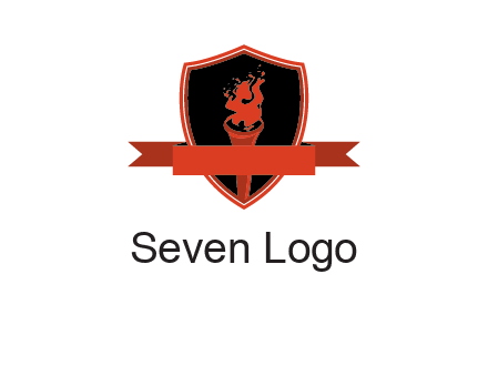 torch shield badge sports logo