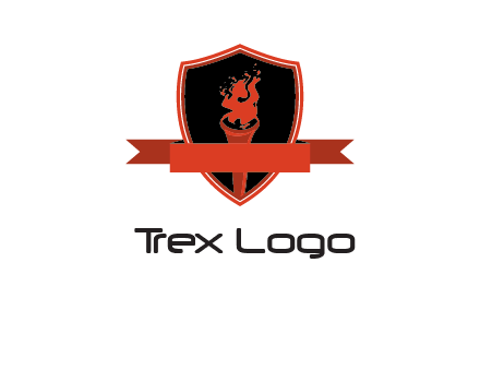 torch shield badge sports logo