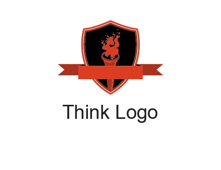 torch shield badge sports logo