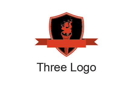 torch shield badge sports logo