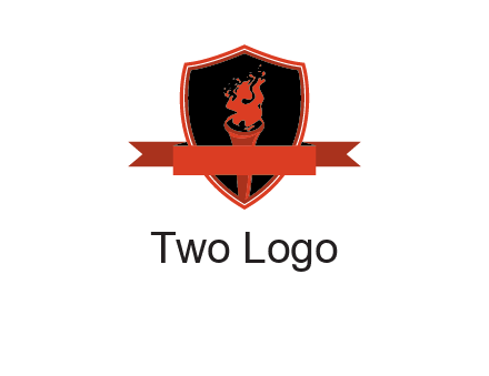 torch shield badge sports logo