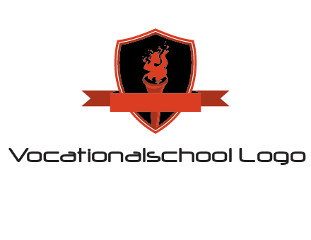 torch shield badge sports logo