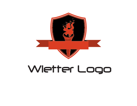 torch shield badge sports logo
