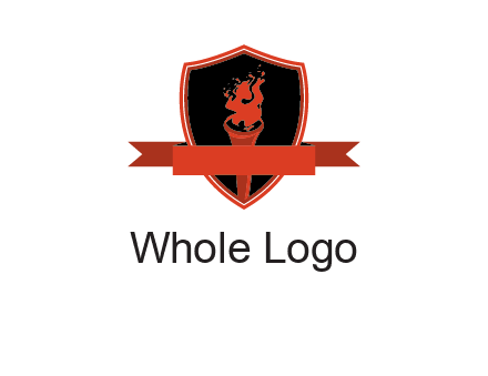 torch shield badge sports logo