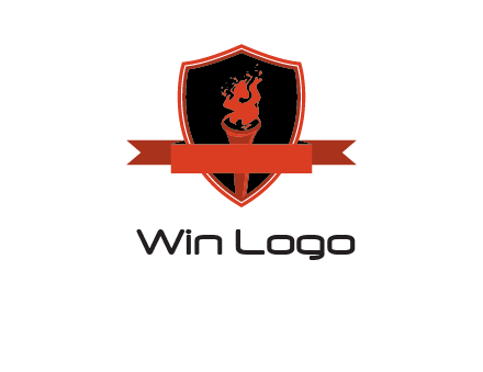 torch shield badge sports logo