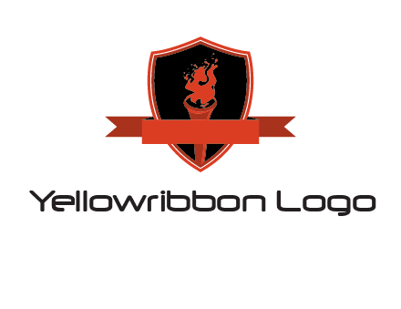 torch shield badge sports logo