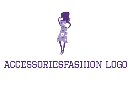woman in a purple sleeveless dress logo