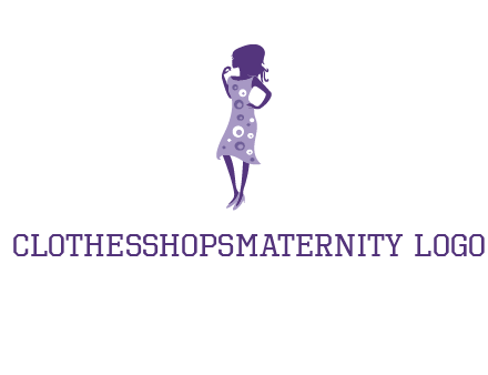 woman in a purple sleeveless dress logo