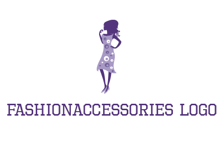 woman in a purple sleeveless dress logo