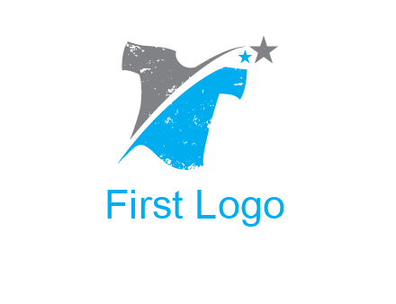 stars splitting a shirt in half logo