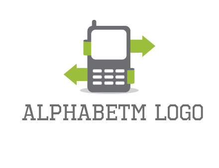 green arrows going out of a mobile phone