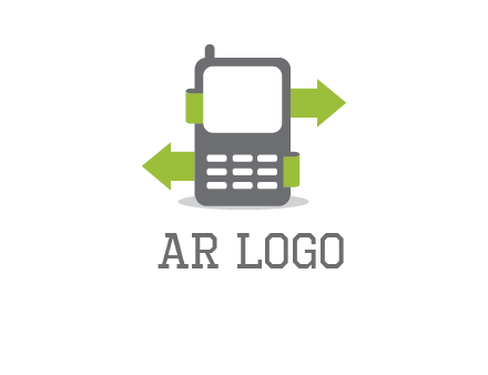green arrows going out of a mobile phone
