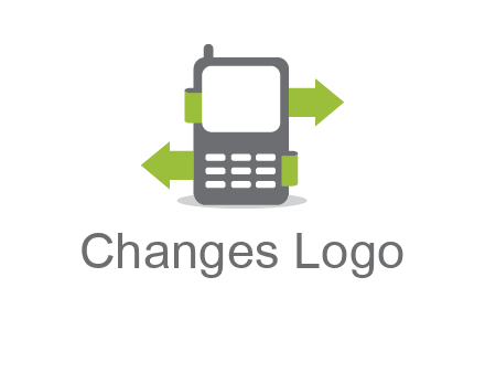 green arrows going out of a mobile phone