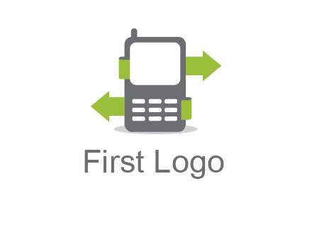 green arrows going out of a mobile phone